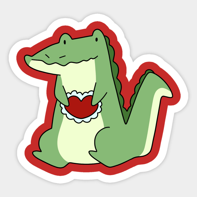 Valentine Heart Alligator Sticker by saradaboru